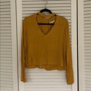 Open back scoop neck blouse